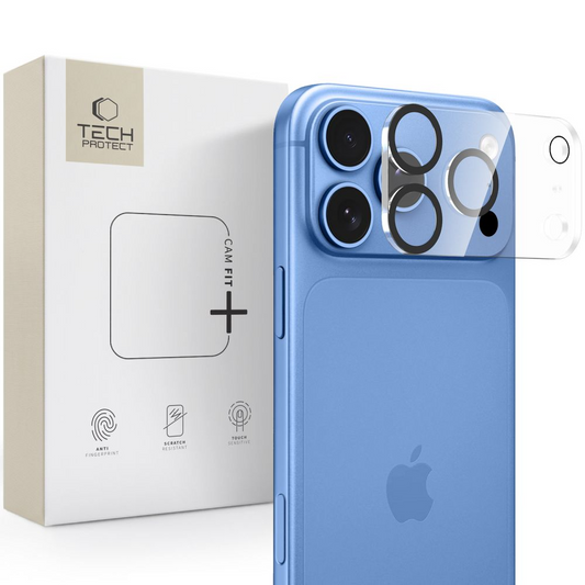 Рамка за защита на задна камера Tech-Protect Cam Fit+ за Apple iPhone 18 Pro Max, закалено стъкло, прозрачно