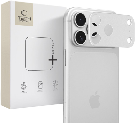 Защитна рамка за задната камера Tech-Protect Camalloy Fit+ за Apple iPhone 18 Pro Max, алуминиева, сребриста