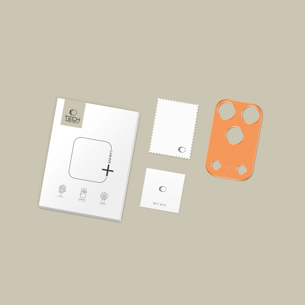 Tech-Protect Camalloy Fit+ Rear Camera Protection Frame for Apple iPhone 17 Pro Max, Aluminum, Orange