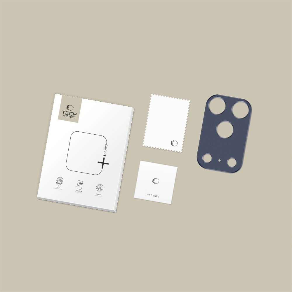 Рамка за защита на задната камера Tech-Protect Camalloy Fit+ за Apple iPhone 17 Pro Max, Алуминий, Тъмносиня