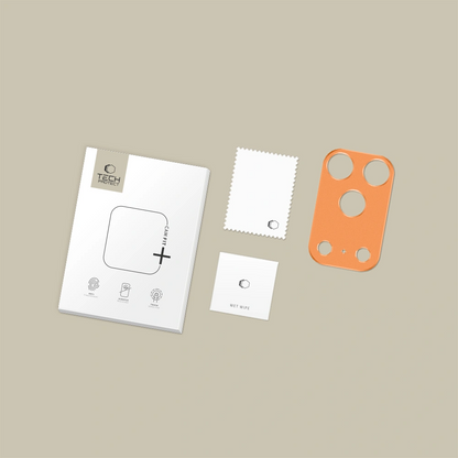 Рамка за защита на задната камера Tech-Protect Camalloy Fit+ за Apple iPhone 17 Pro, Алуминий, Оранжева