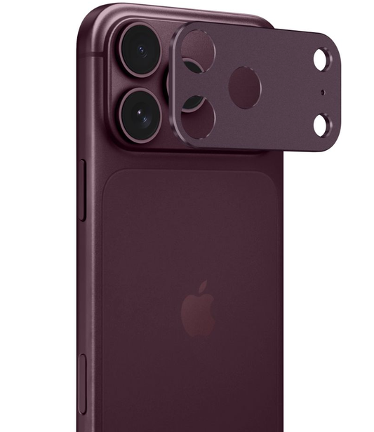 Рамка за защита на задната камера Tech-Protect Camalloy Fit+ за Apple iPhone 18 Pro Max, алуминий, бордо