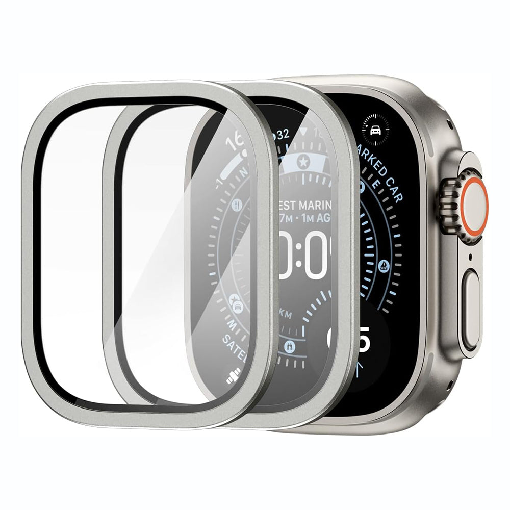 Защитна рамка Spigen Tune with Glass за Apple Watch Ultra Series, сребриста ACS11595