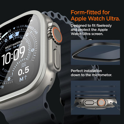 Защитна рамка Spigen Tune with Glass за Apple Watch Ultra Series, сребриста ACS11595