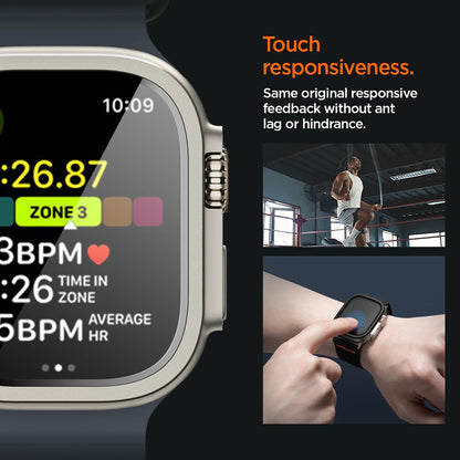Защитна рамка Spigen Tune with Glass за Apple Watch Ultra Series, сребриста ACS11595