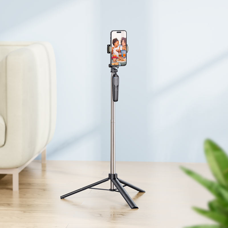 Селфи стик Bluetooth HOCO K19 Soul Live Broadcast, универсален, черен 