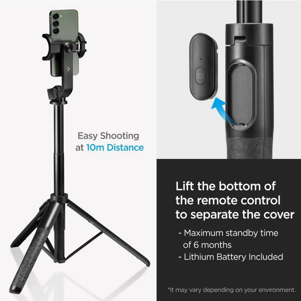 Selfie Stick Bluetooth Spigen S560W, Универсален, Черен