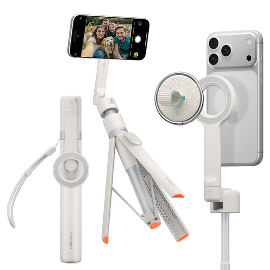 Селфи стик Bluetooth Spigen S582W, универсален, бежов AMP11373