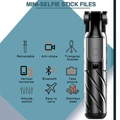 Selfie Stick Bluetooth Techsuit K03, Универсален, Черен