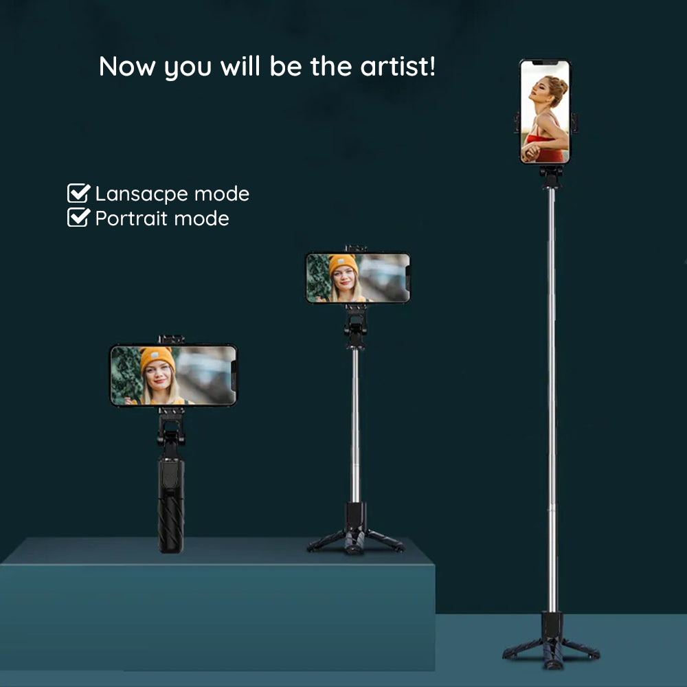 Selfie Stick Bluetooth Techsuit K03, Универсален, Черен