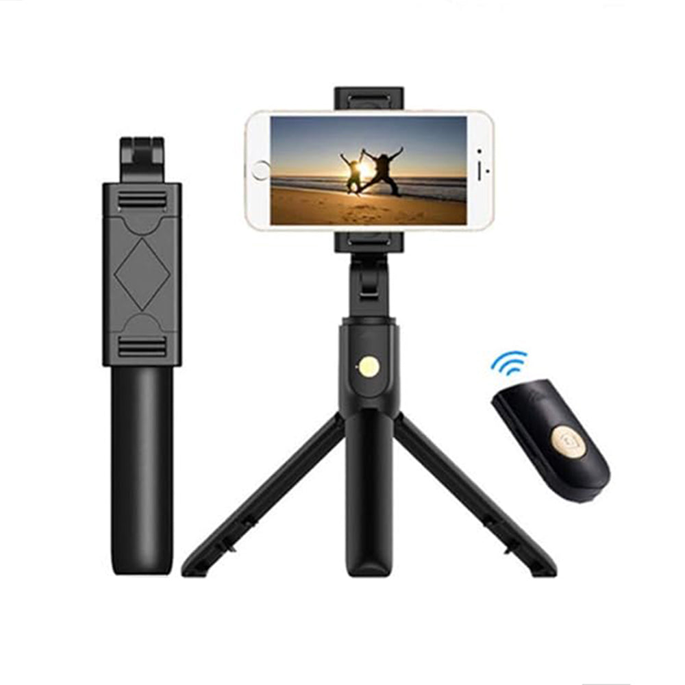 Selfie Stick Bluetooth Techsuit K07, Универсален, Черен