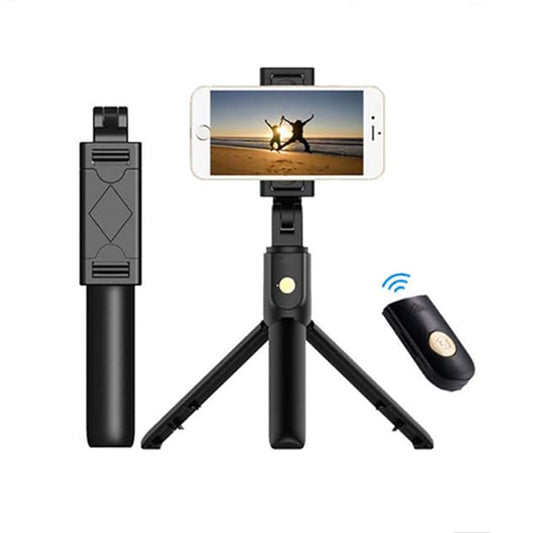 Selfie Stick Bluetooth Techsuit K07, Универсален, Черен