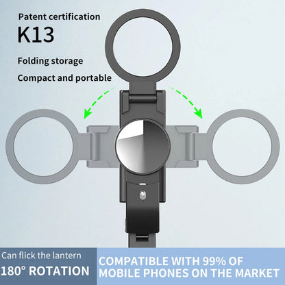Селфи стик Bluetooth Techsuit K13, Универсален, Черен