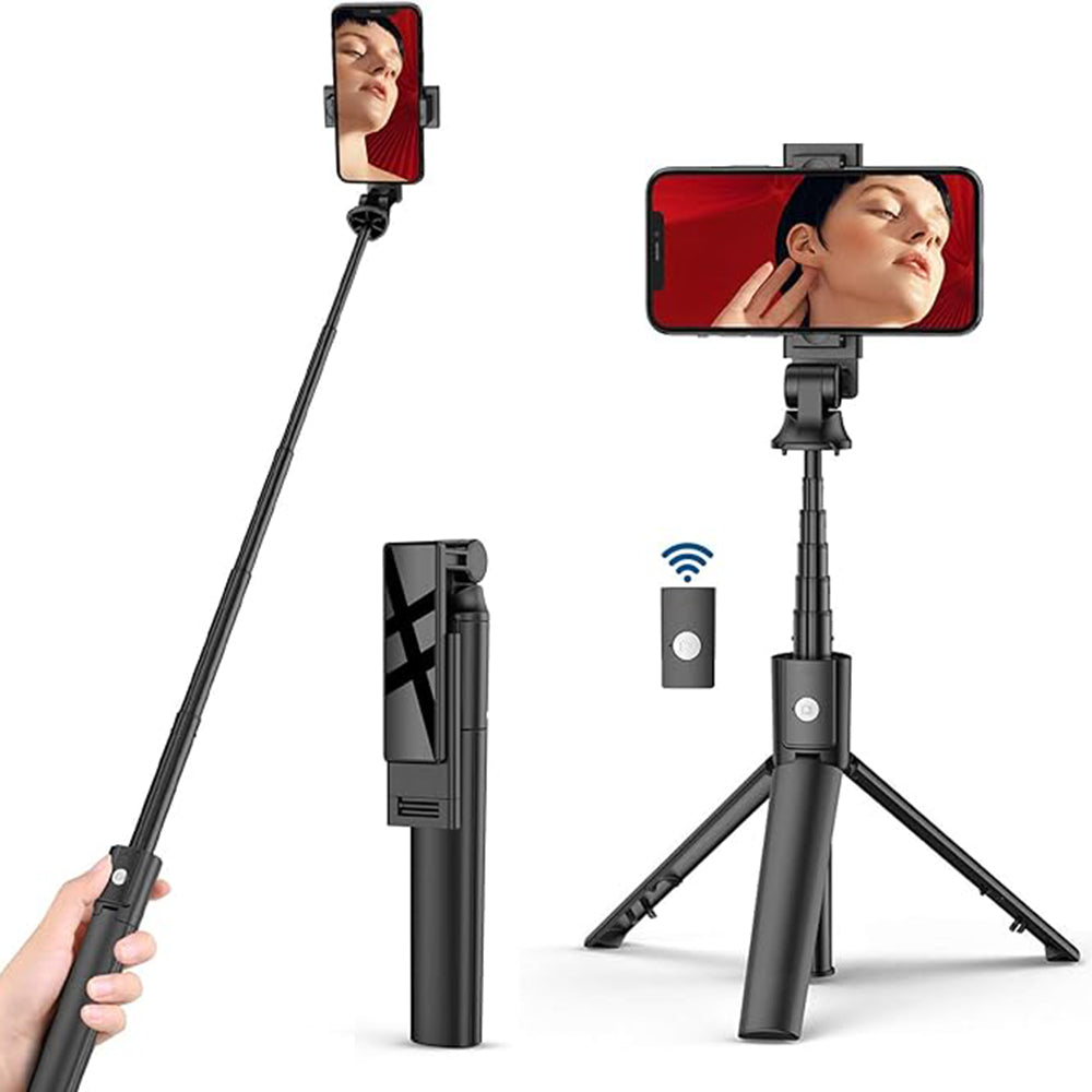 Selfie Stick Bluetooth Techsuit K22, Универсален, Черен