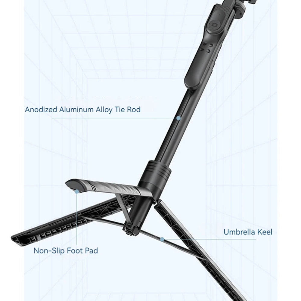 Селфи стик Bluetooth Techsuit K28, Универсален, Черен