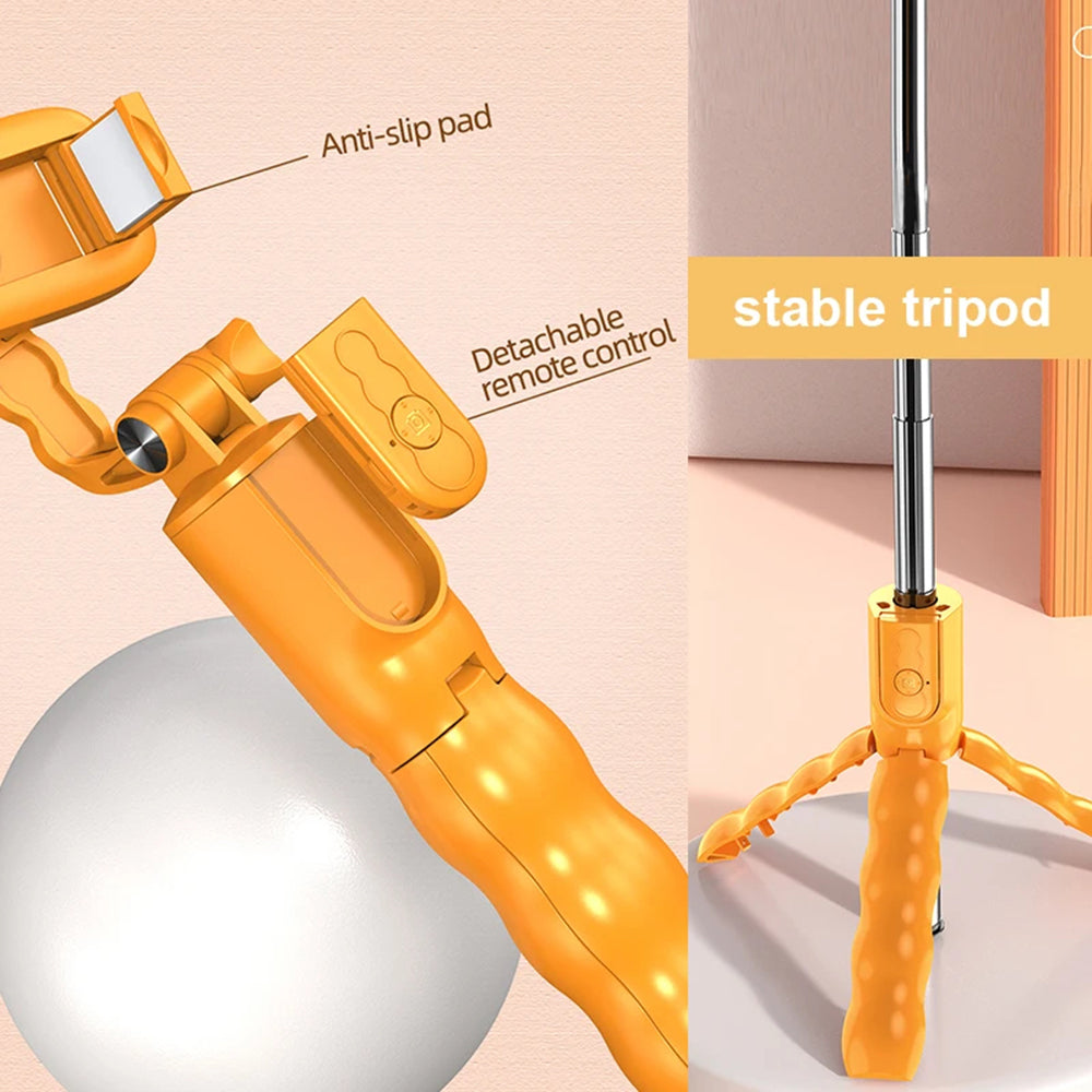 Selfie Stick Bluetooth Techsuit KT01, Универсален, Оранжев