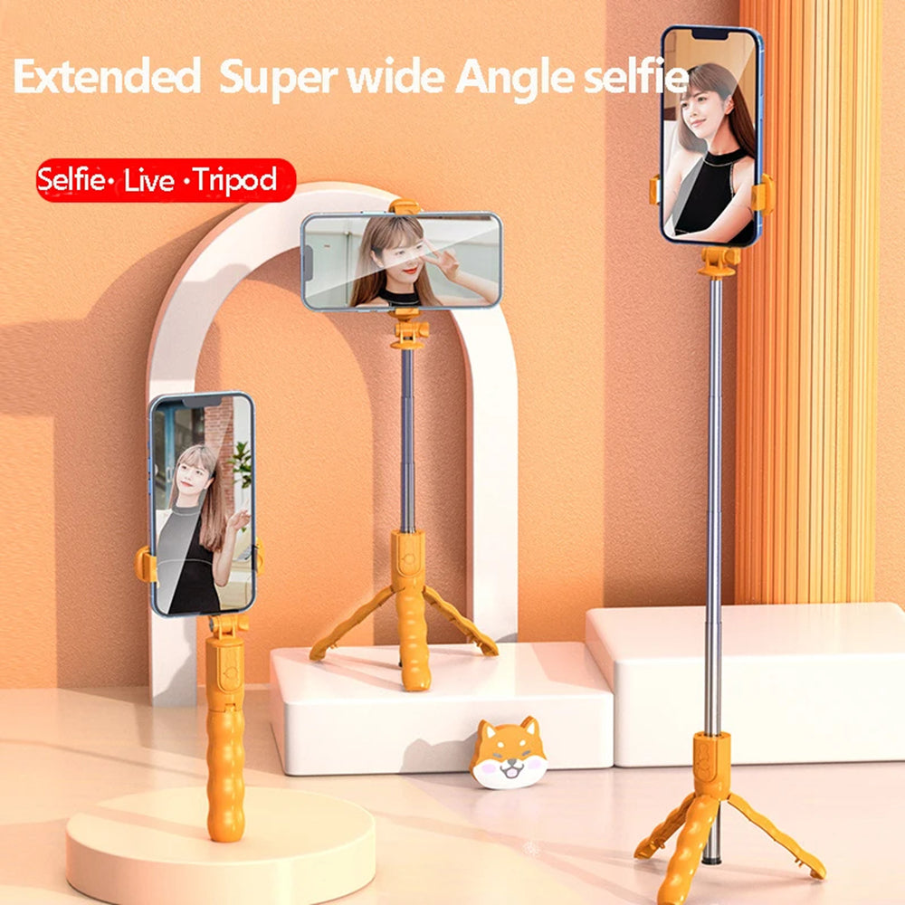 Selfie Stick Bluetooth Techsuit KT01, Универсален, Оранжев