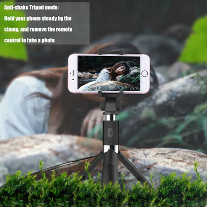 Селфи стик Bluetooth Techsuit L01, Универсален, Черен