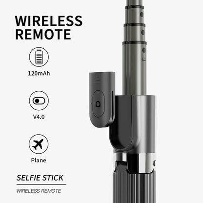 Selfie Stick Bluetooth Techsuit L08, Универсален, Черен