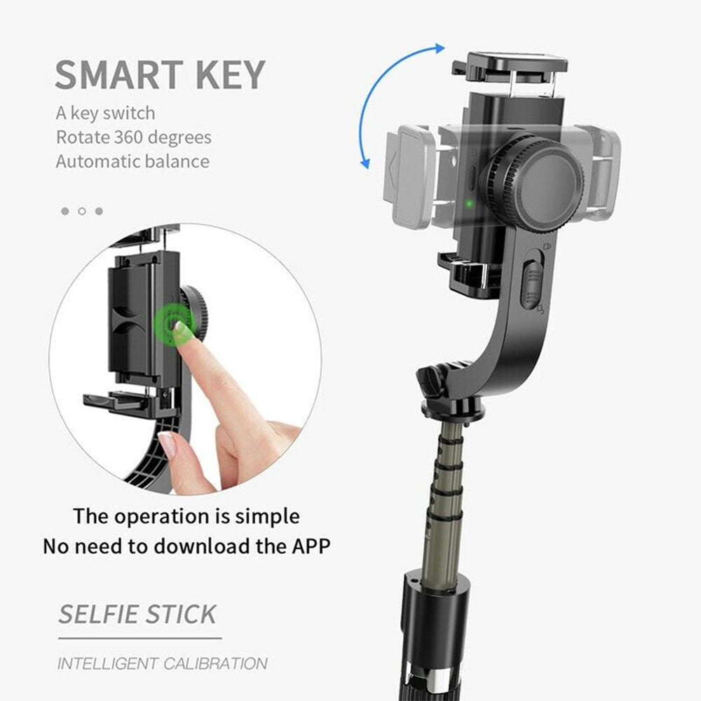 Selfie Stick Bluetooth Techsuit L08, Универсален, Черен