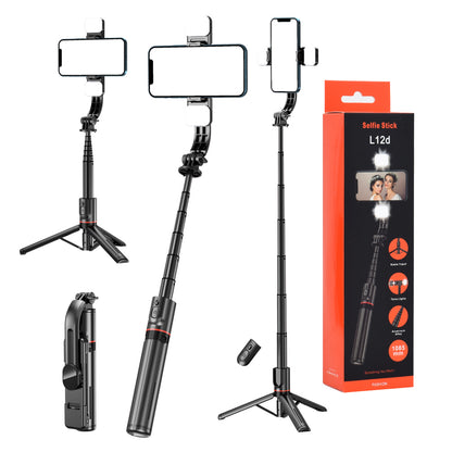 Selfie Stick Bluetooth Techsuit L12D, Universal, Black