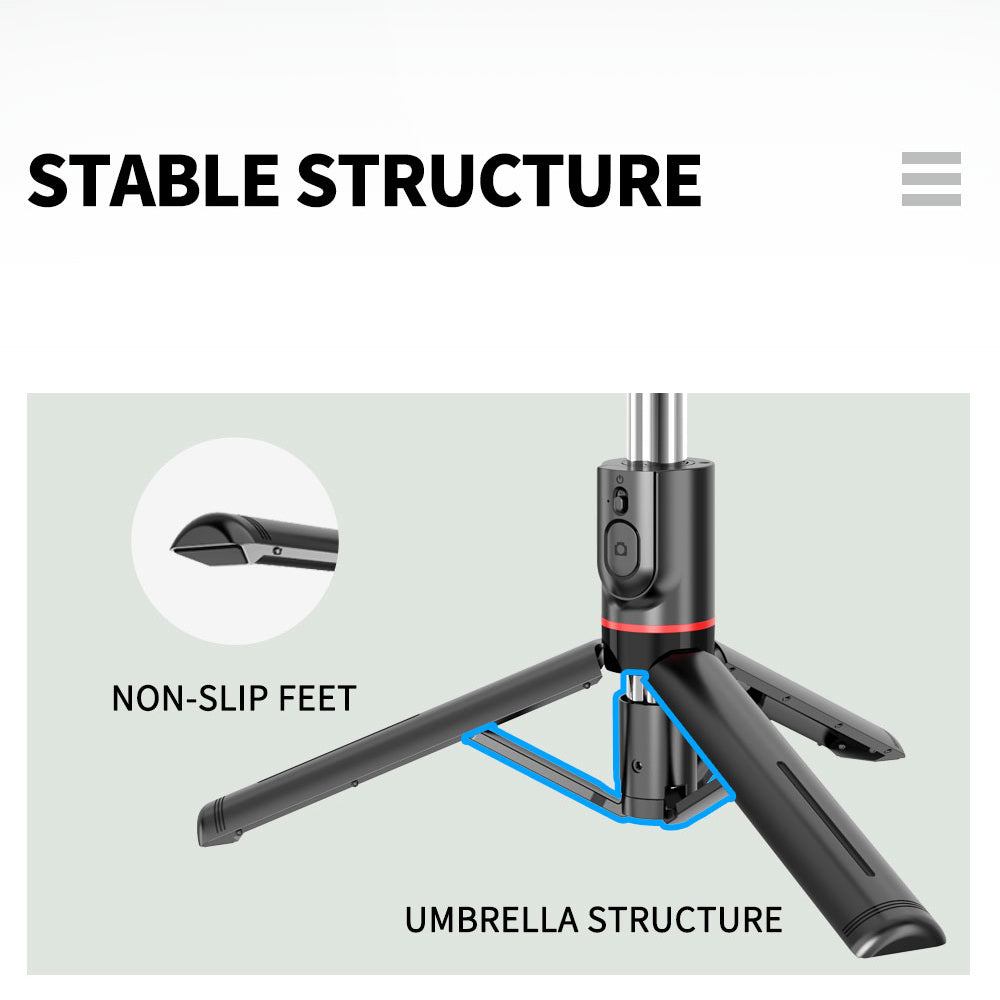 Селфи стик Bluetooth Techsuit L13, Универсален, Черен