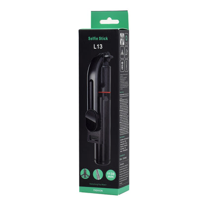 Селфи стик Bluetooth Techsuit L13, Универсален, Черен
