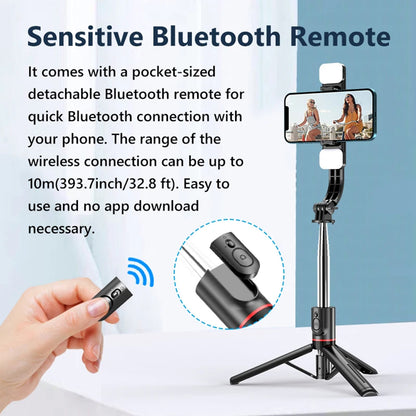 Selfie Stick Bluetooth Techsuit L13d, Универсален, Черен