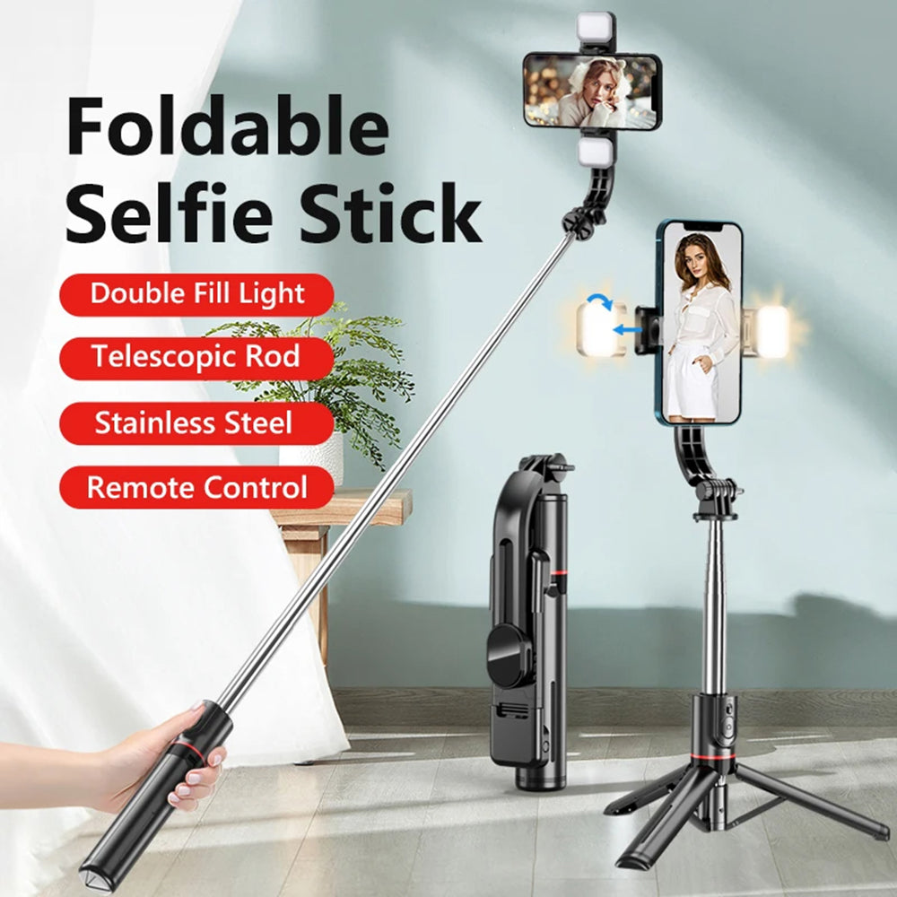 Selfie Stick Bluetooth Techsuit L13d, Универсален, Черен