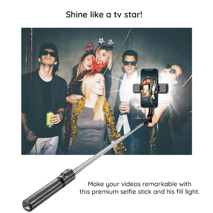Selfie Stick Bluetooth Techsuit L13d, Универсален, Черен