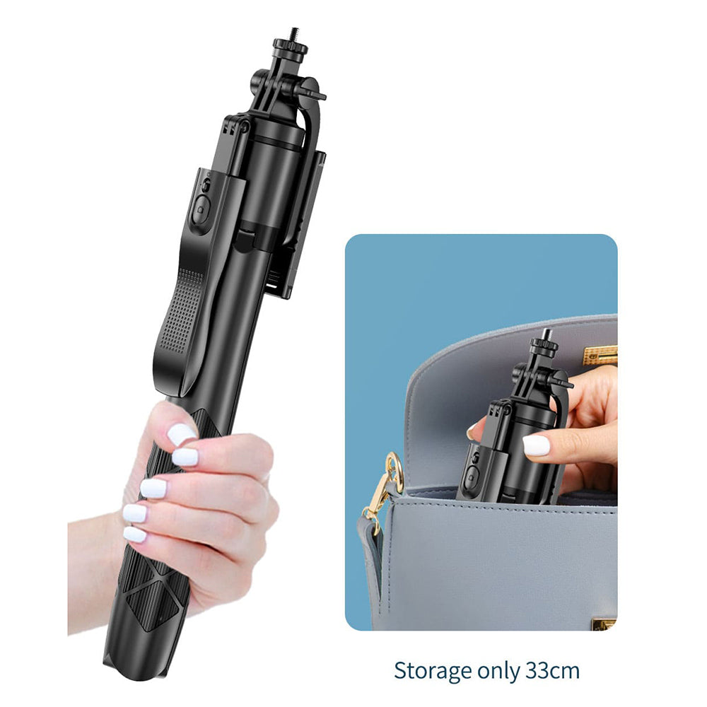 Селфи стик Bluetooth Techsuit L16, Универсален, Черен