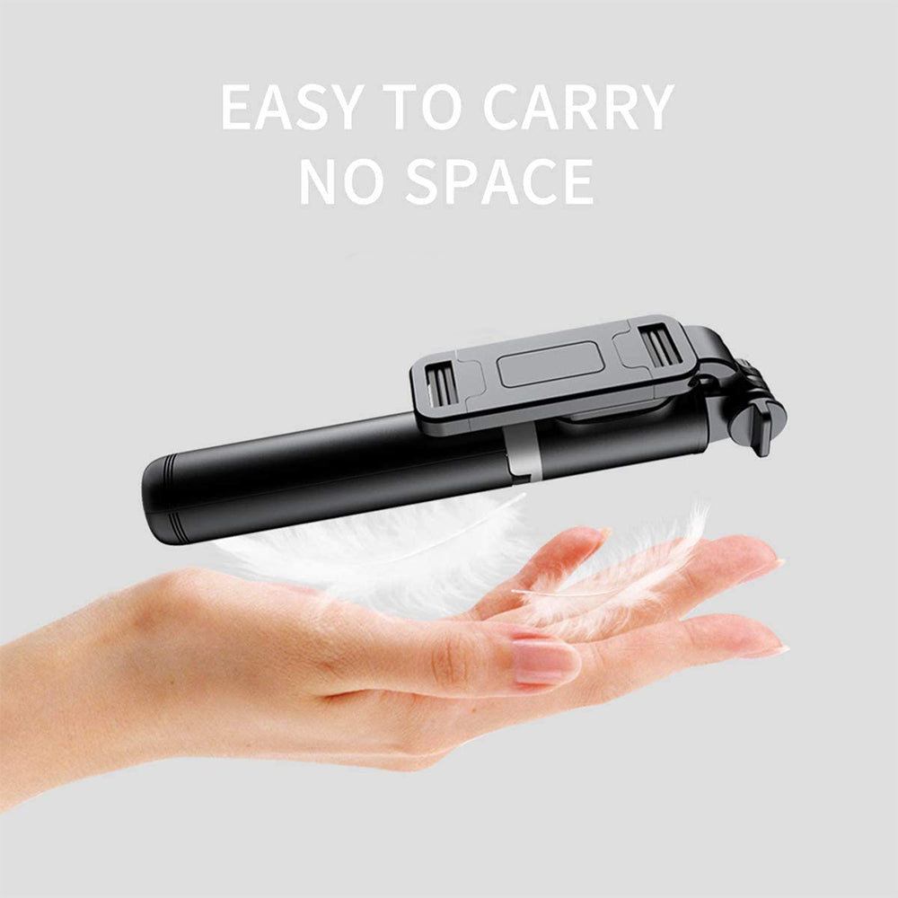 Селфи стик Bluetooth Techsuit Q01, Универсален, Черен