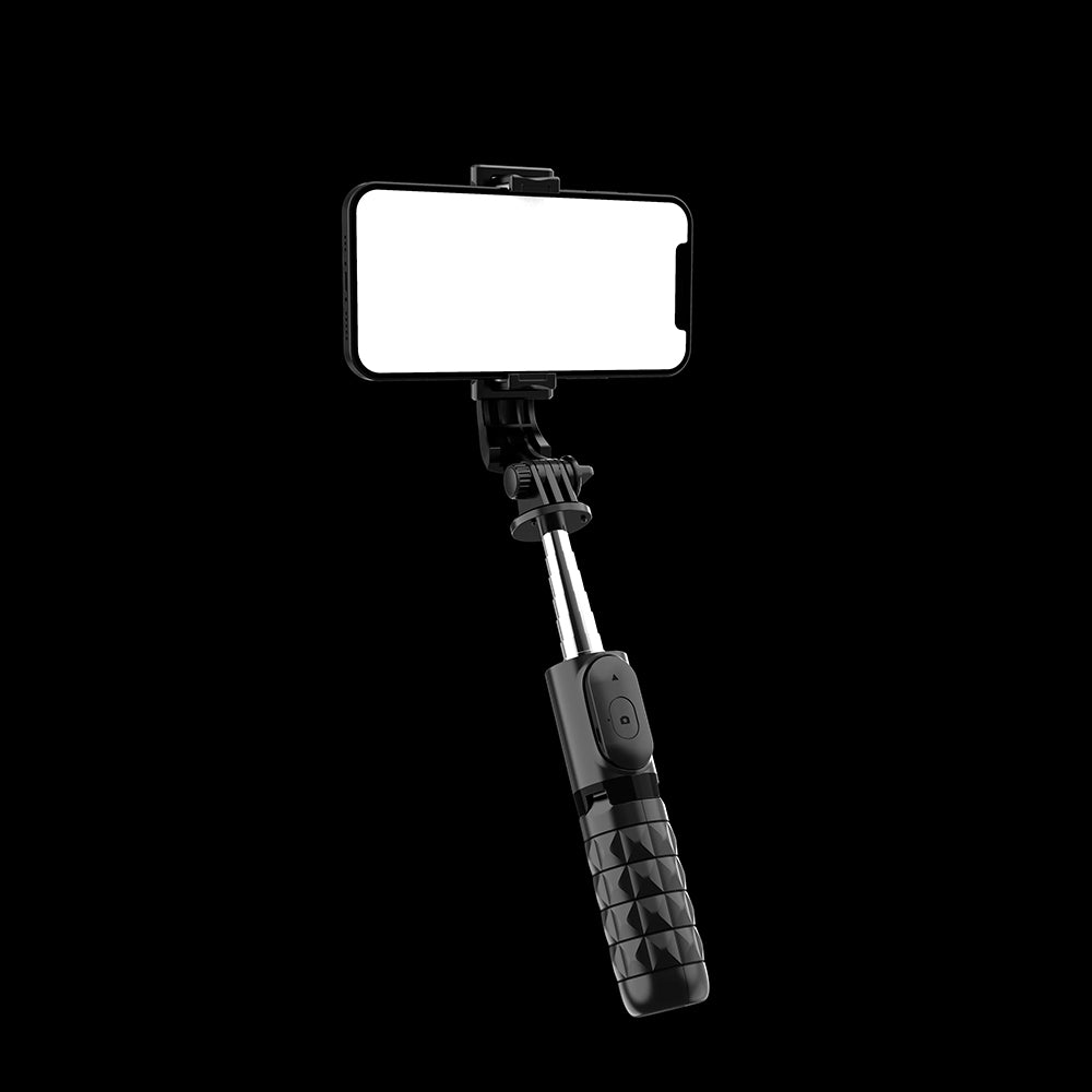 Селфи стик Bluetooth Techsuit Q11, Универсален, Черен