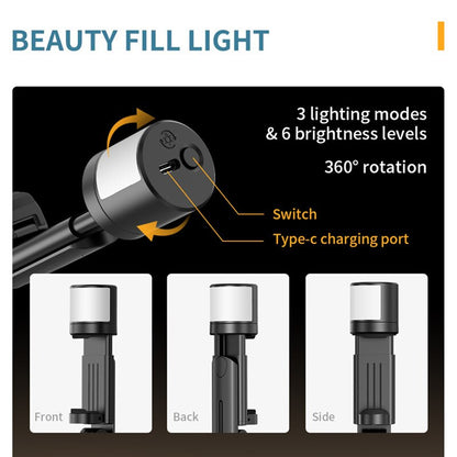 Selfie Stick Bluetooth Techsuit Q12S, Universal, Black