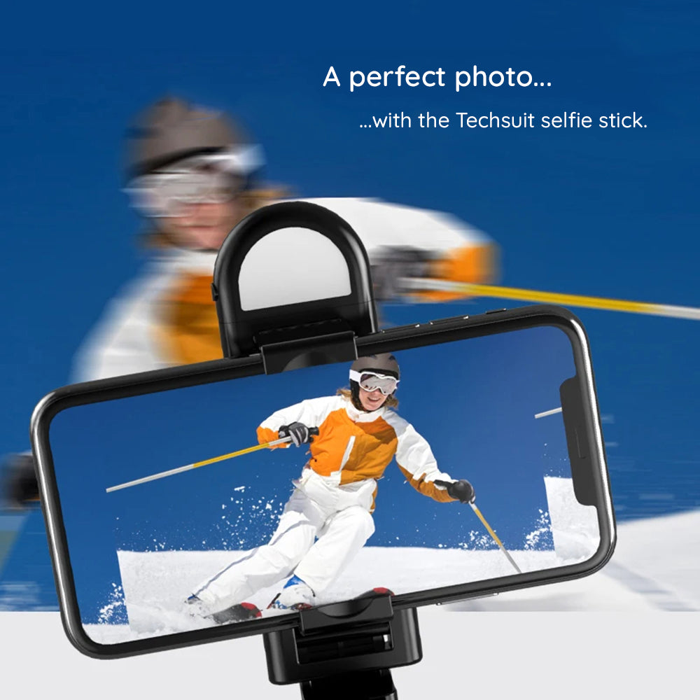 Selfie Stick Bluetooth Techsuit S01-S, Универсален, Черен