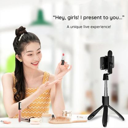 Selfie Stick Bluetooth Techsuit S01-S, Универсален, Черен