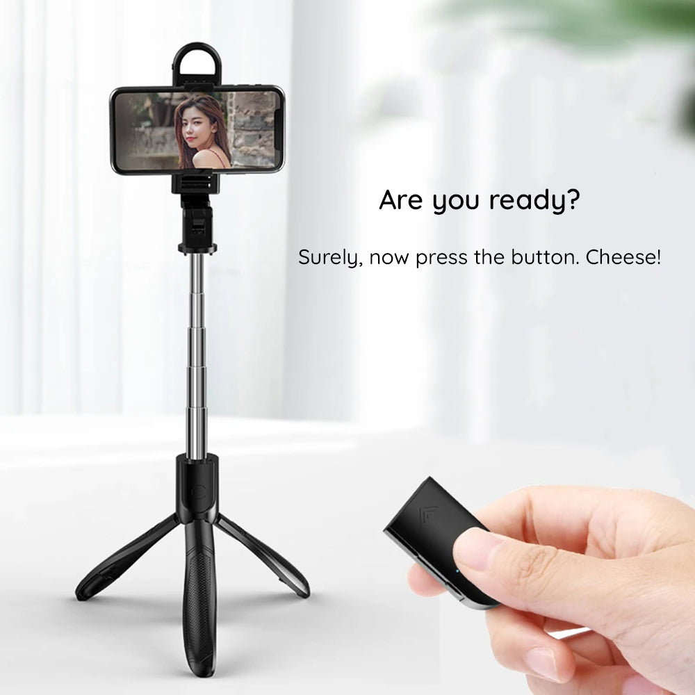 Selfie Stick Bluetooth Techsuit S01-S, Универсален, Черен