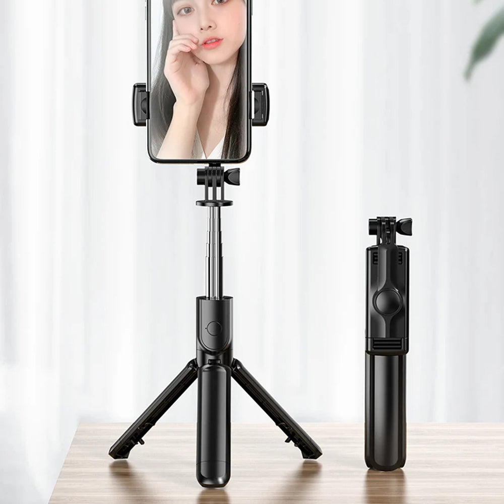 Selfie Stick Bluetooth Techsuit S03, Универсален, Черен