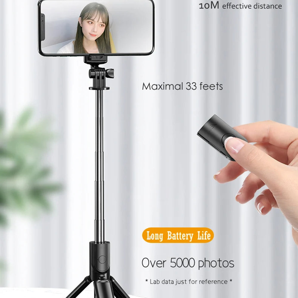 Selfie Stick Bluetooth Techsuit S03, Универсален, Черен