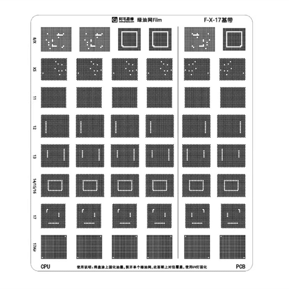 УВ маскиращ шаблон CI Amaoe за Apple iPhone XS - 17 Air Series, IC
