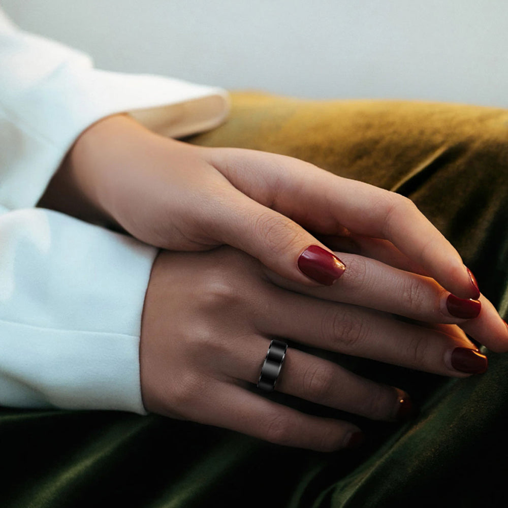 Smart Ring Techsuit R6, Размер 8, Черен