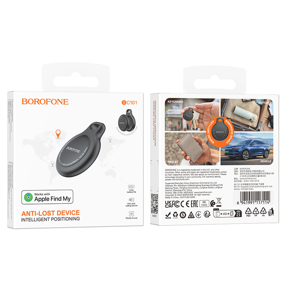 SmartTag Borofone BC101 Exquisite за iOS Series, Черен