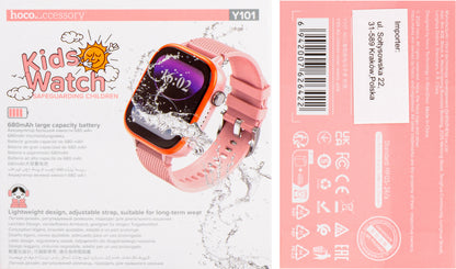 Smartwatch HOCO Y101 Kids Call, Розов