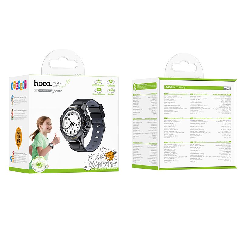 Smartwatch HOCO Y107 Kids Call, Черен