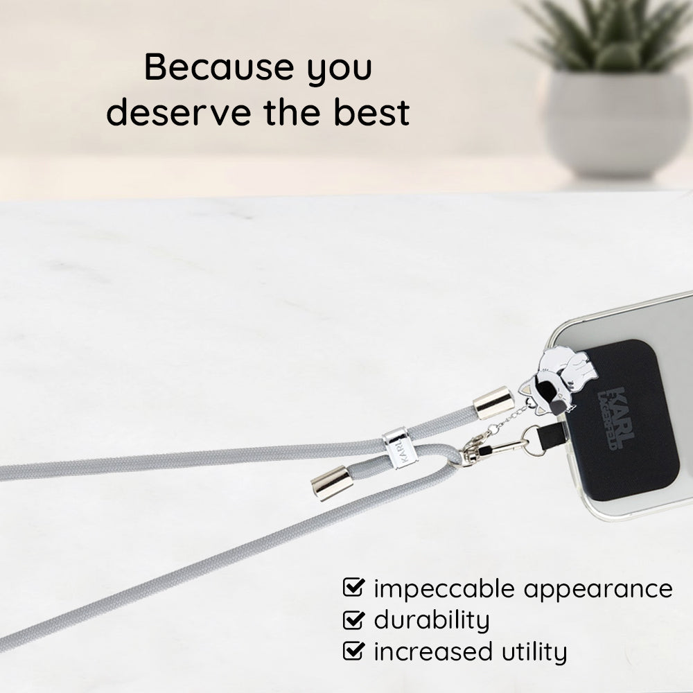 Връзка за телефон Karl Lagerfeld Ikonik Karl, Универсална, Черна