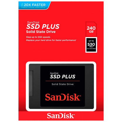 SanDisk Plus твърдотелен диск (SSD), 2,5-инчов, 240GB, SATA III SDSSDA-240G-G26 