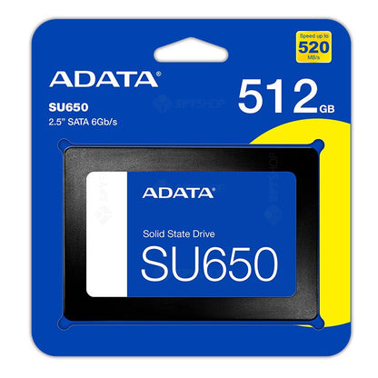 Твърдотелен диск (SSD) Adata SU650, 512GB, 2.5 инча, SATA III ASU650SS-512GT-R