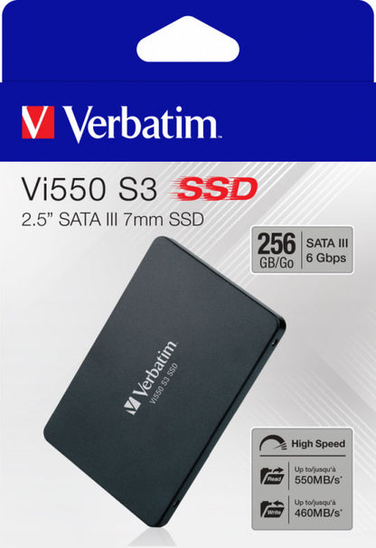 Твърдотелен диск (SSD) Verbatim VI550 S3, 256GB, 2.5 инча, SATA III 49351