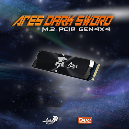 Solid State Drive (SSD) Dato Ares Dark Sword, NVME 1.4, PCIE Gen4x4, 1TB, Черен ARSDSK-1TB