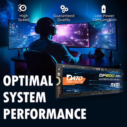 Solid State Drive (SSD) Dato DP800 Pro, NVME M.2 2280, PCIe, 4TB, Черен DP800PSSD-4TB